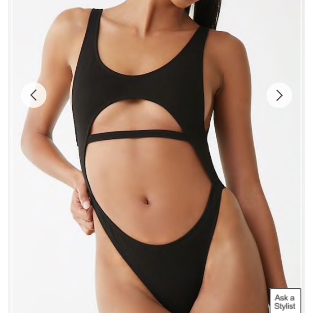 Black cut out One piece Bathing suit Forever21
